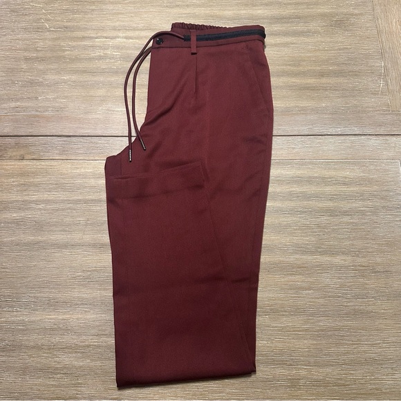 Express Men's Extra Slim Burgundy Drawstring Modern Tech Suit Pant: Size Medium - Picture 7 of 12
